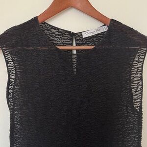 Dior Black Textured Sleeveless Top